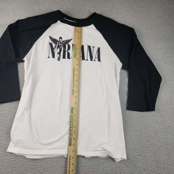 Nirvana Shirt Extra Large Reglan Baseball-T 90's Grunge Band Music Nevermind - Picture 3 of 9